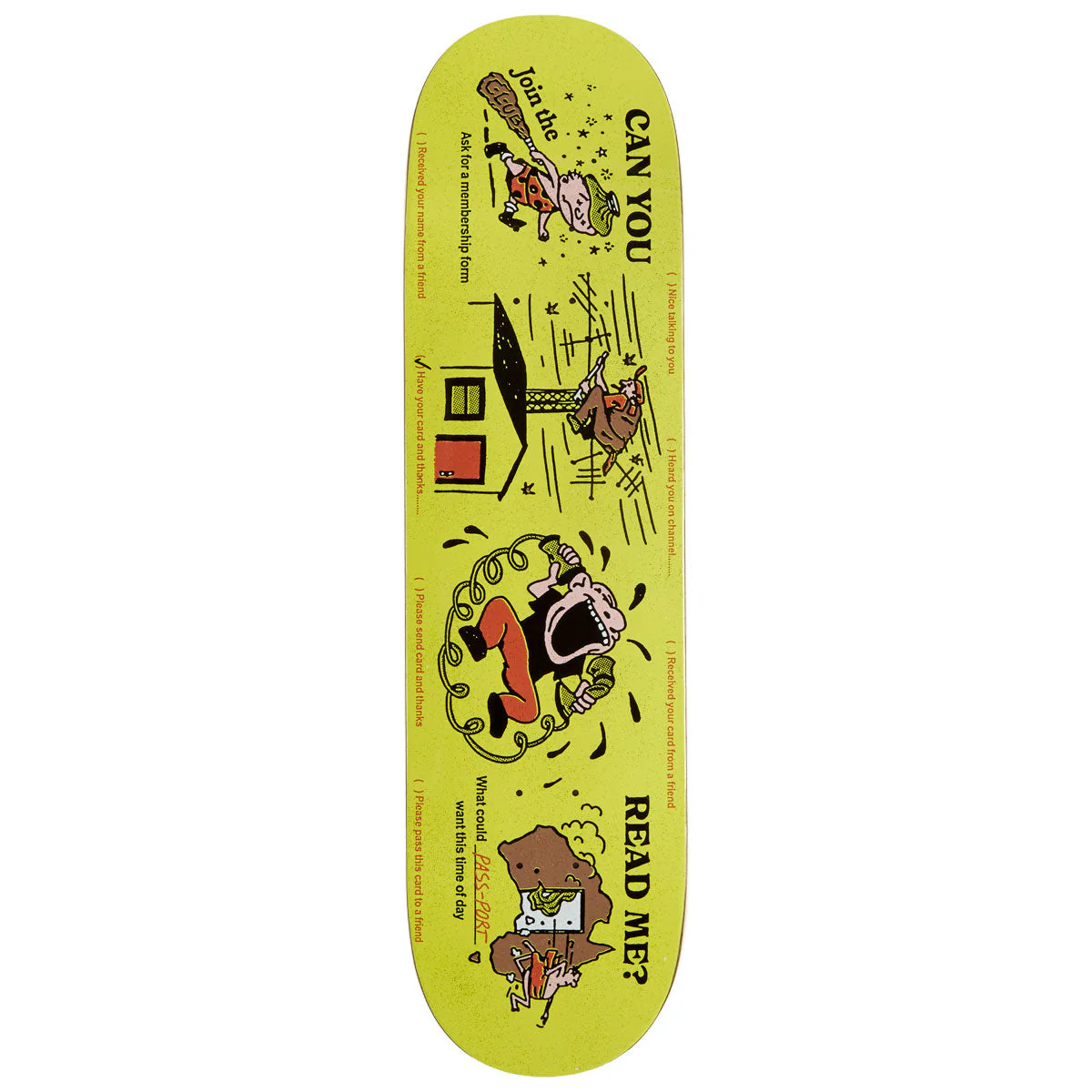 Passport Eyeball Series Can You Read Me Skateboard Deck - 8.25"