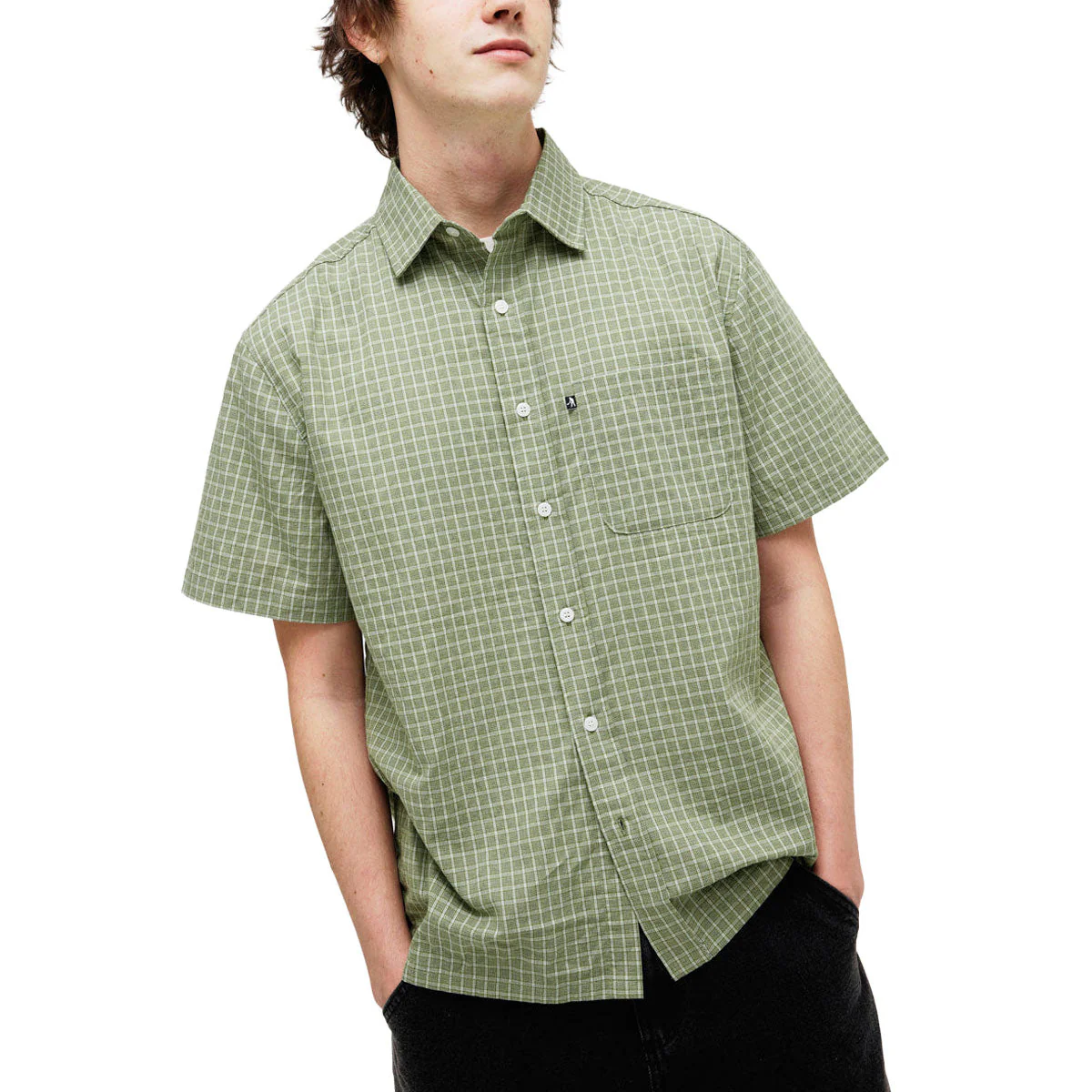 Passport Workers Check Shirt - Sage - Image 3