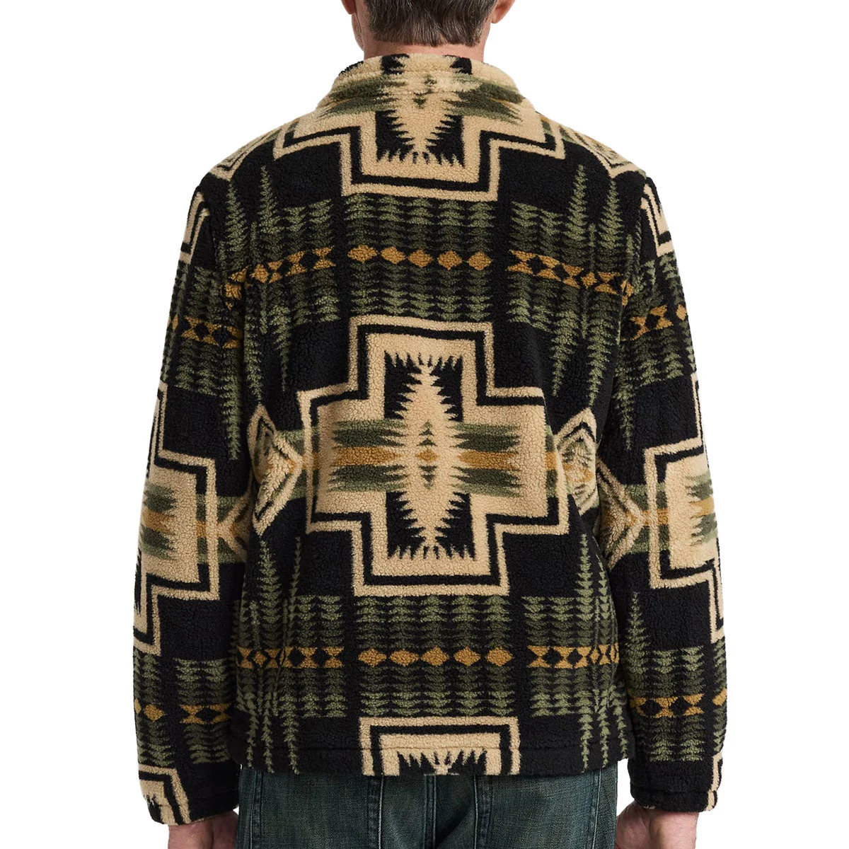 Pendleton Tahuya Range Fleece Jacket - Green Tan Harding - Image 3