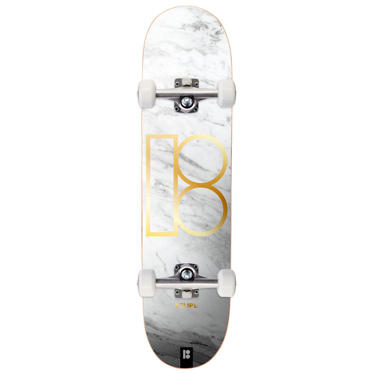 Plan B White Marble Gustavo Skateboard Complete - 8.00"