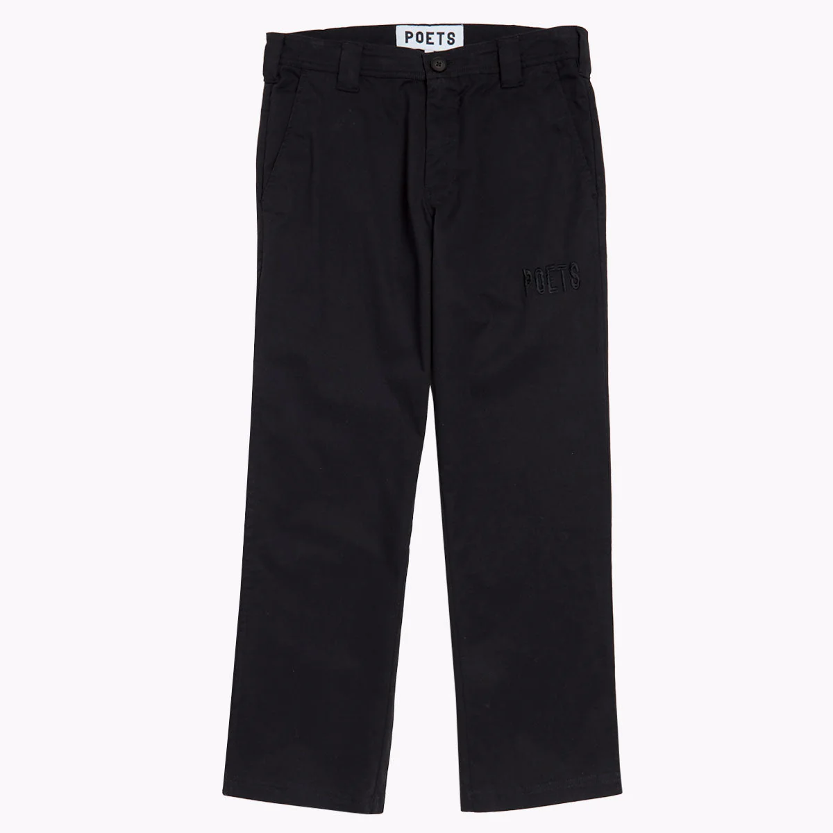 Poets Byrne Embroidered Relaxed Fit Corduroy  Pants - Black