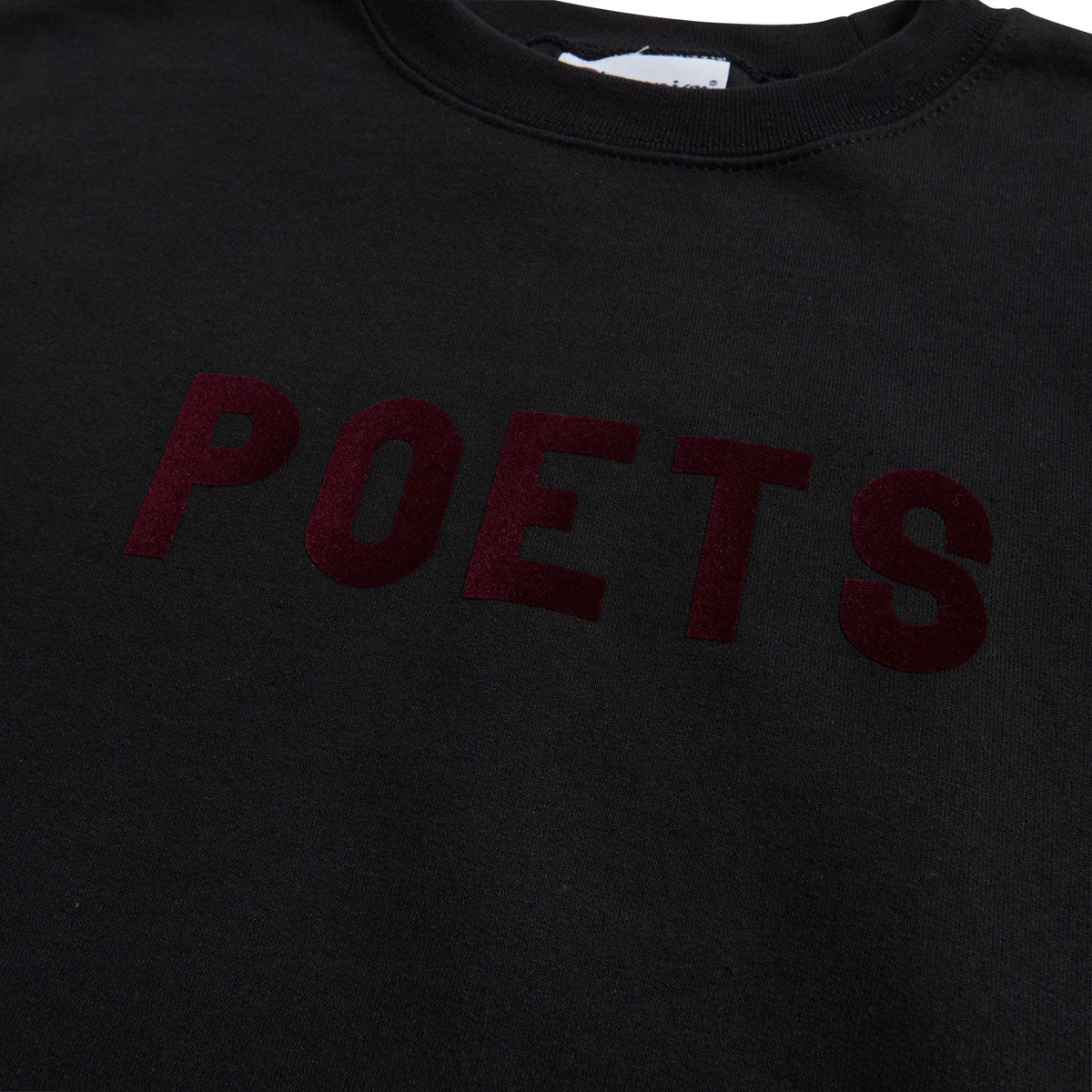 Poets OG Poets Flocked Crew Sweatshirt - Black/Burgundy Flocking - Image 2