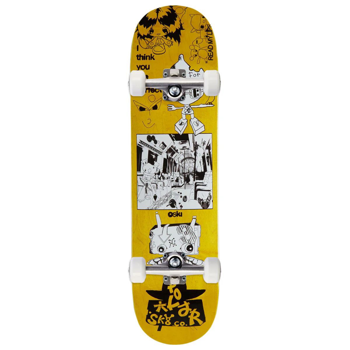 Polar Oski I Think You Perfect Skateboard Complete - Yellow - 8.00"