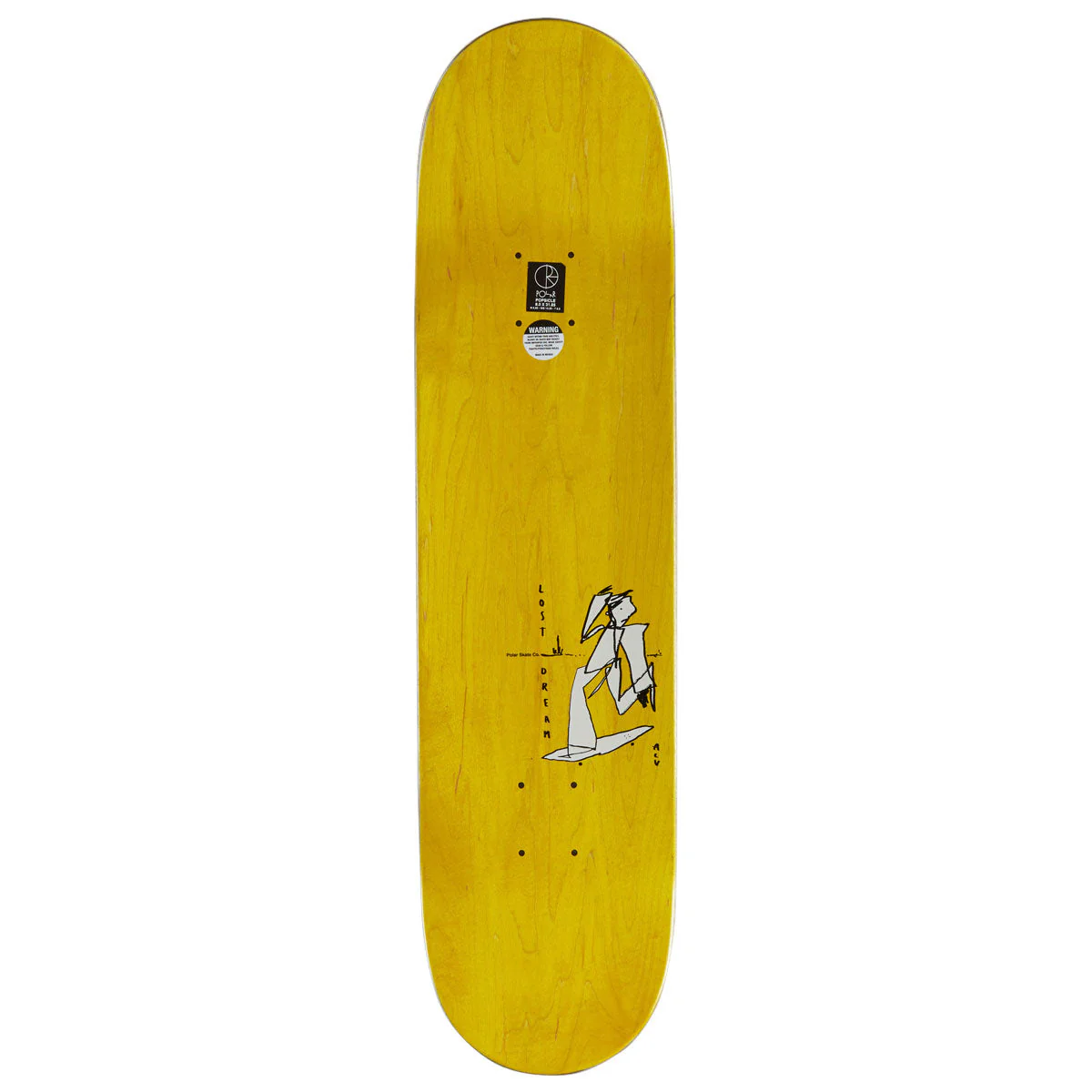 Polar Team Alv Soul Portrait Skateboard Deck - Yellow - 8.00" - Image 2