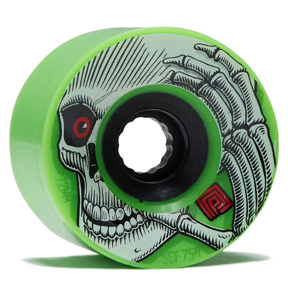 Powell-Peralta Downhill Kevin Reimer 75a Longboard Wheels - Green/Black Hub - 72mm
