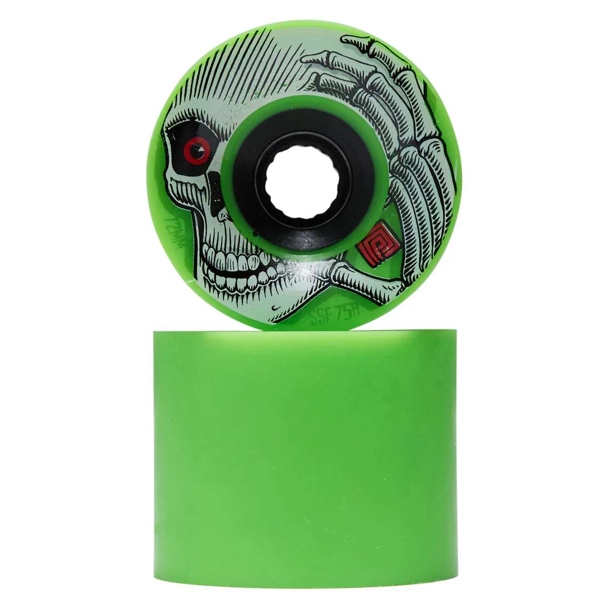Powell-Peralta Downhill Kevin Reimer 75a Longboard Wheels - Green/Black Hub - 72mm - Image 2