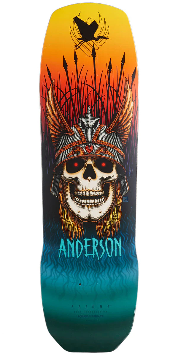 Powell-Peralta Flight Andy Anderson Crane Skull Skateboard Deck - 9.13"