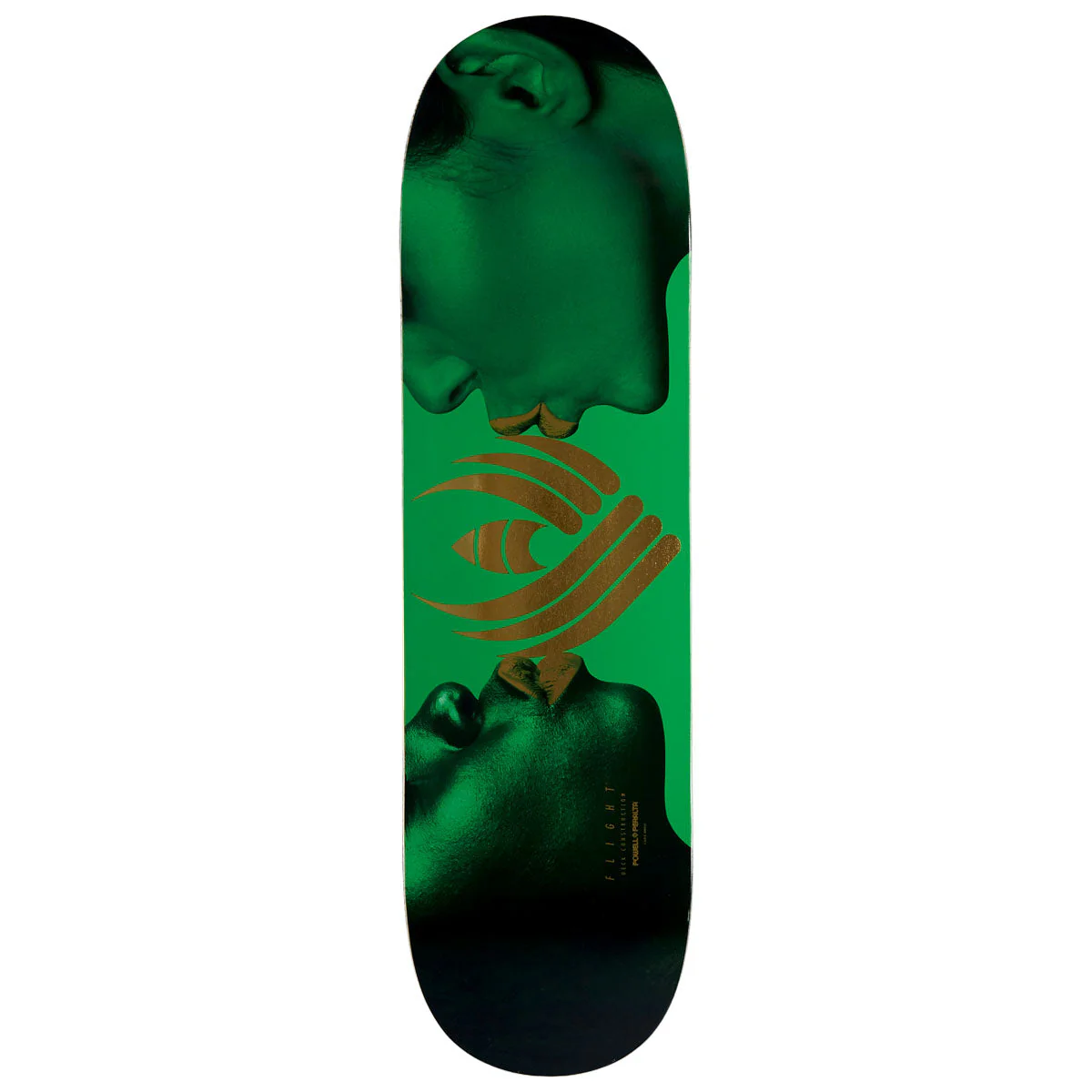 Powell-Peralta Flight Kiss Skateboard Deck - Green/Gold Foil - 8.50"