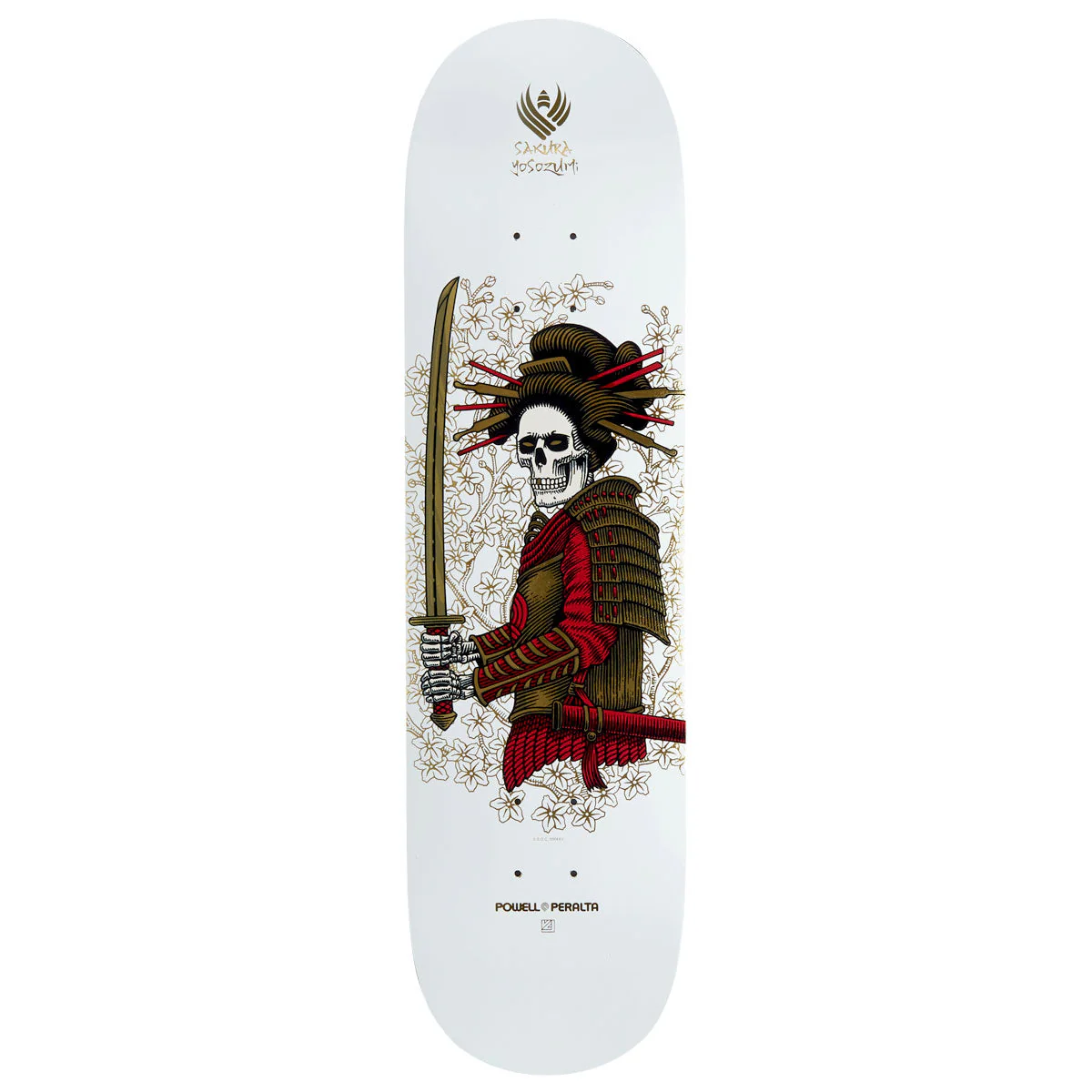 Powell-Peralta Flight Sakura Yosozumi Onna-Bugeisha Skateboard Deck - White/Gold Foil - 8.25"