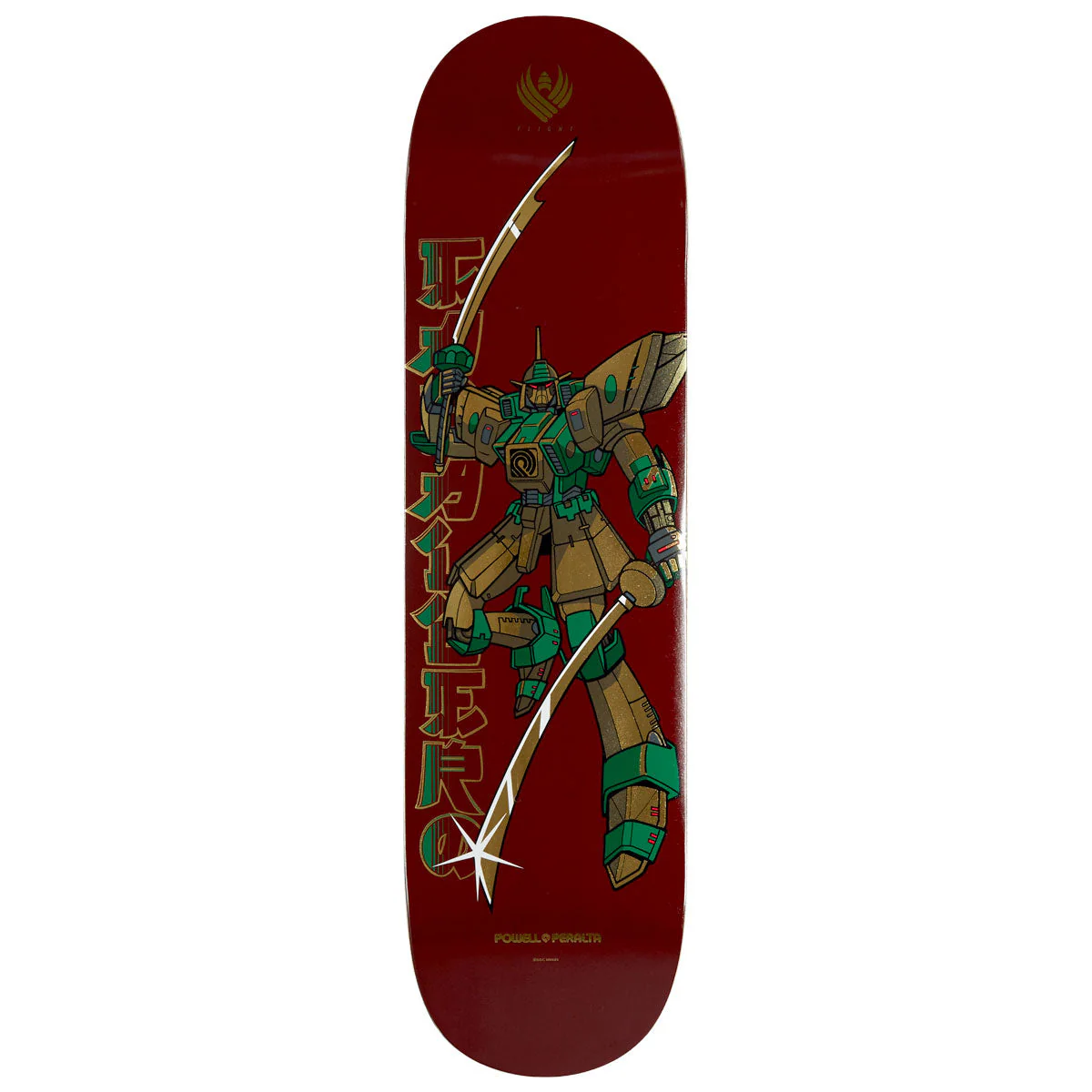 Powell-Peralta Flight Steve Caballero Gundam Skateboard Deck - Burgundy/Gold Foil - 8.25"