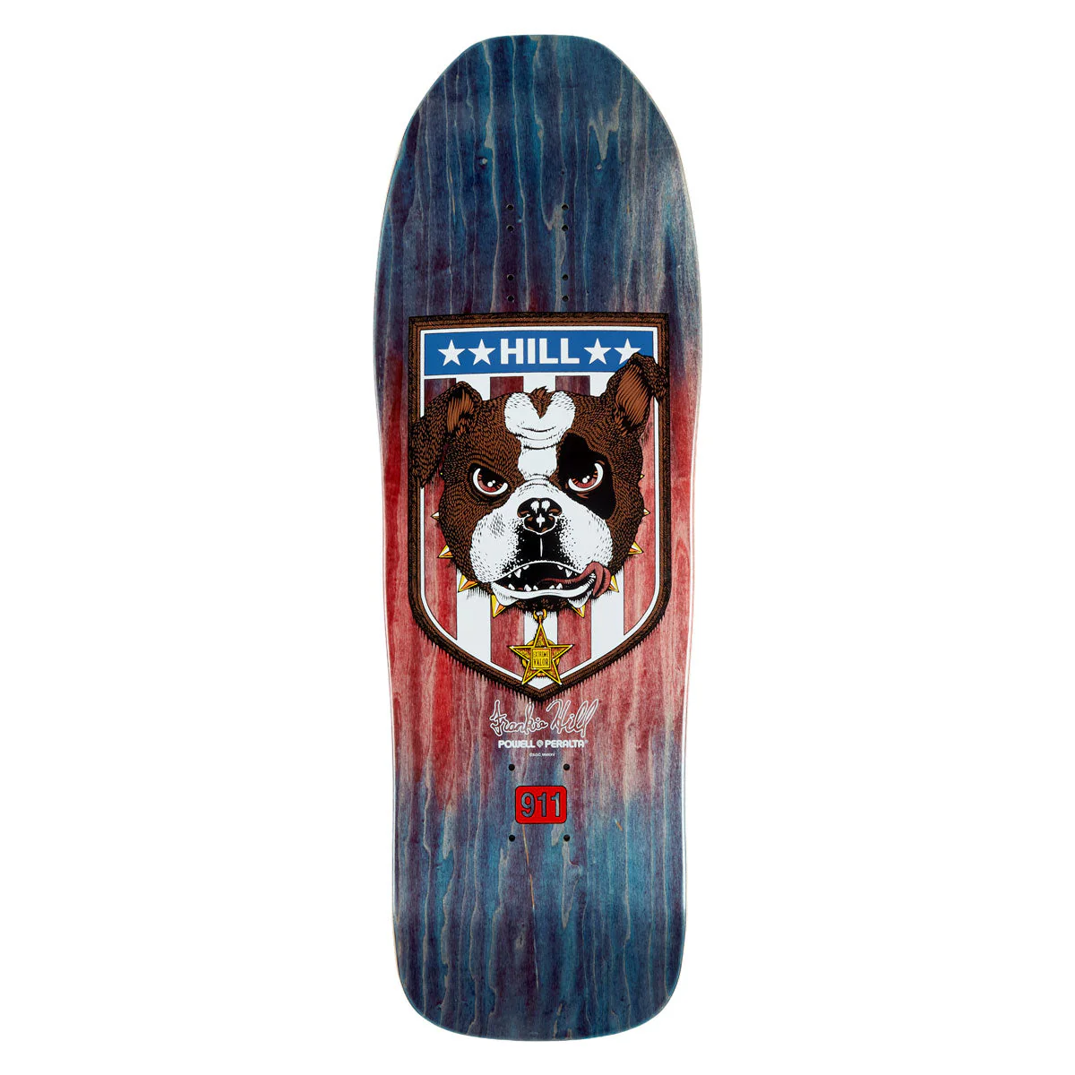 Powell-Peralta Frankie Hill Bull Dog 13 Skateboard Deck - Blue/Red Fade - 10.00"