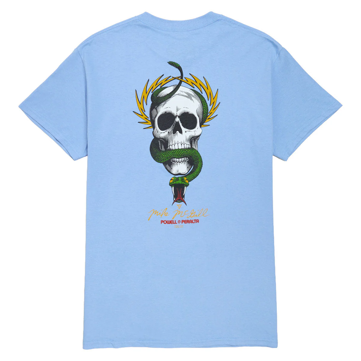 Powell-Peralta McGill Skull And Snake T-Shirt - Carolina Blue
