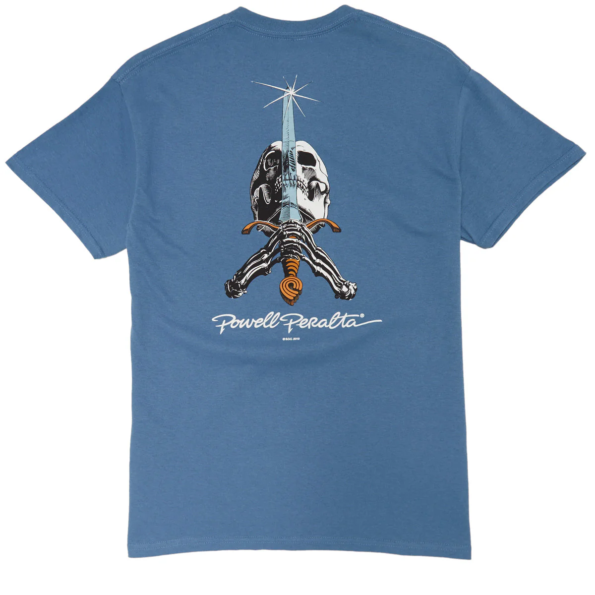 Powell-Peralta Skull And Sword T-Shirt - Indigo Blue