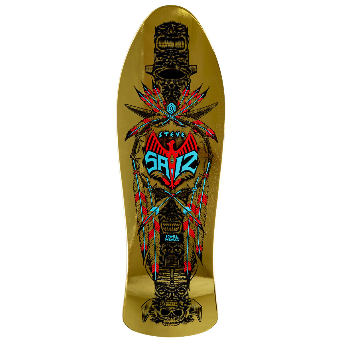 Powell-Peralta Steve Saiz Totem 06 Skateboard Deck - Gold Foil - 10.00"