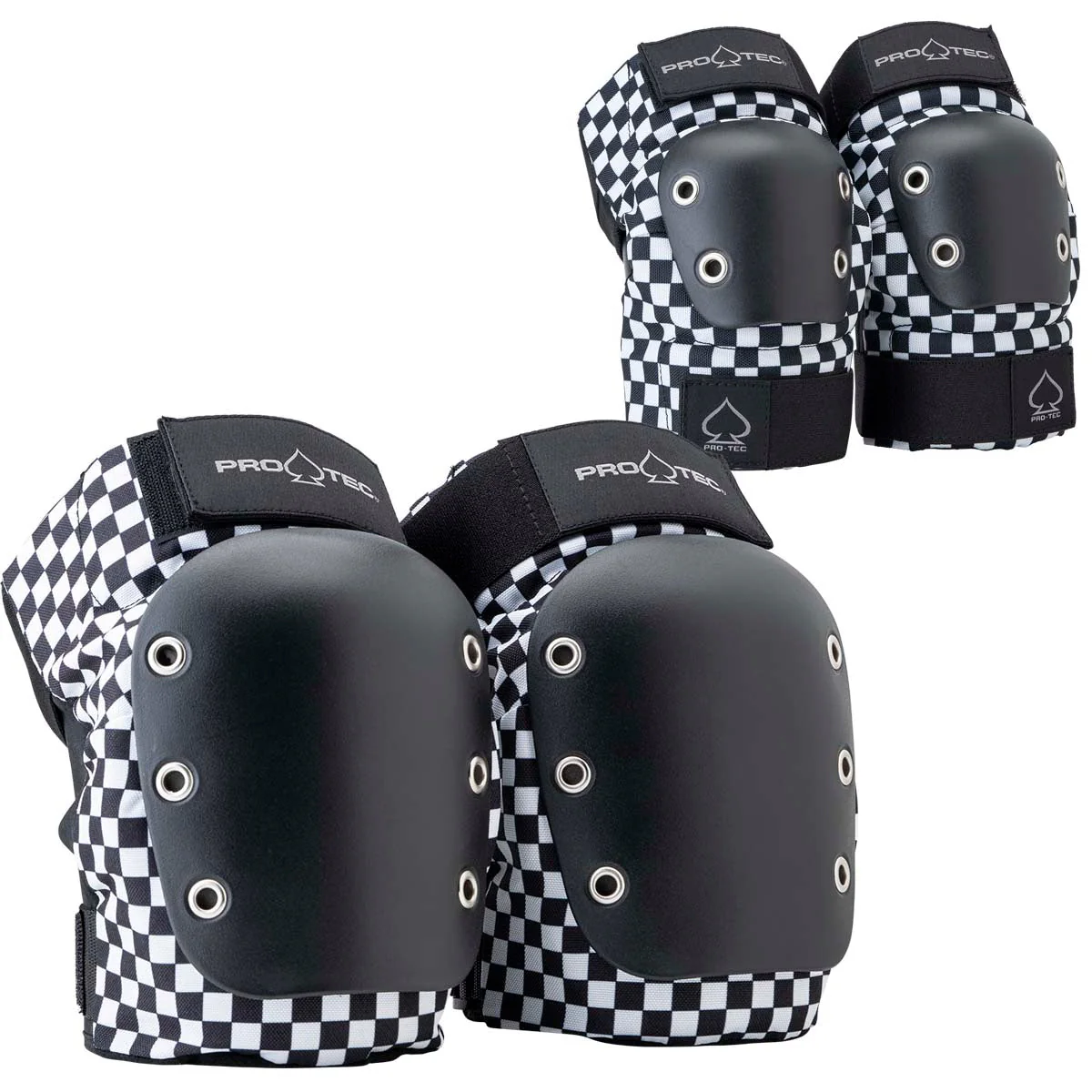 Pro-Tec Street Knee/Elbow Open Back Set of Pads - Checker