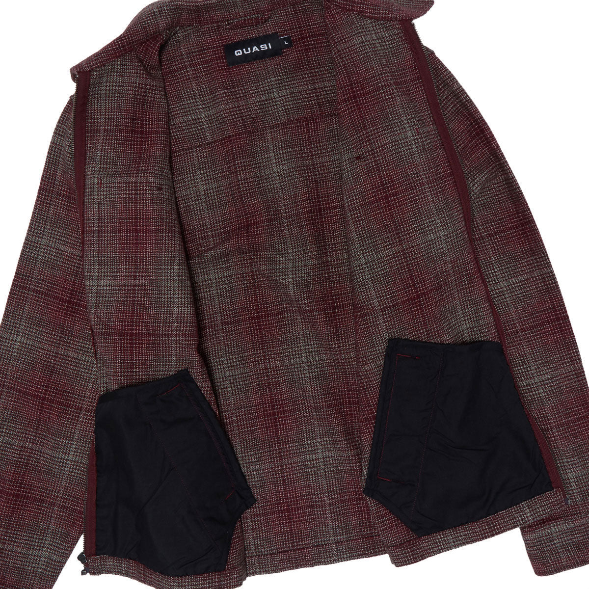 Quasi Grain Full Zip Shirt Jacket - Oxblood - Image 3