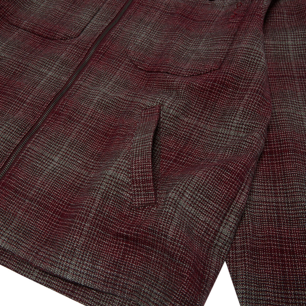 Quasi Grain Full Zip Shirt Jacket - Oxblood - Image 5