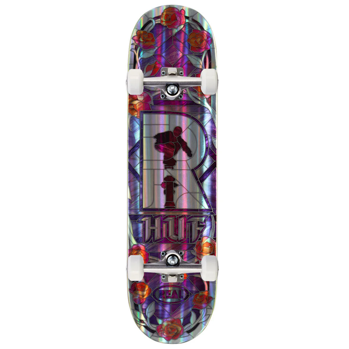 Real Huf Holographic Cathedral Skateboard Complete - 8.25"