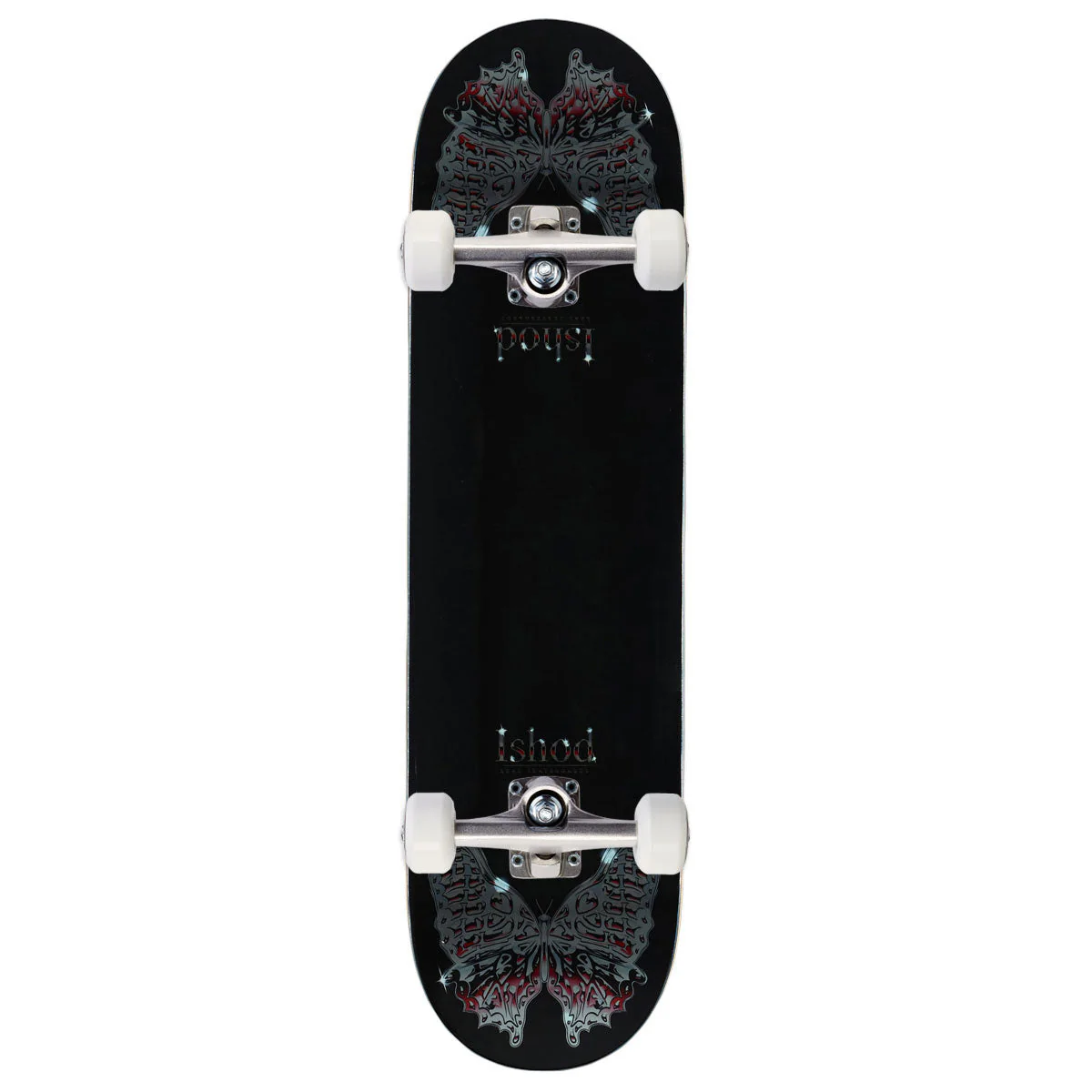 Real Ishod DBX Mariposa Chrome Redux Twin Tail Skateboard Complete - Black - 8.30"