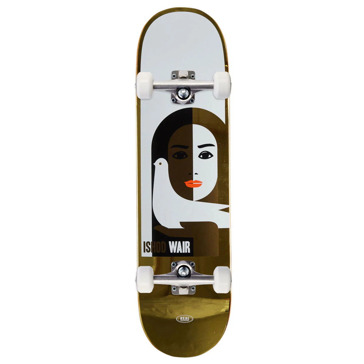 Real Ishod Peace LTD Foil Skateboard Complete - Gold - 8.25"