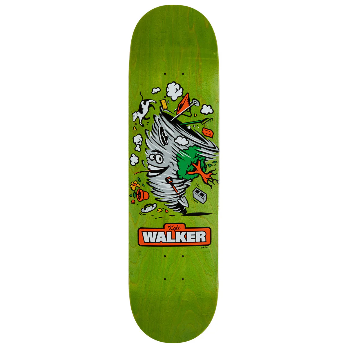 Real Kyle Mascot Easy Rider Skateboard Deck - Green - 8.25"