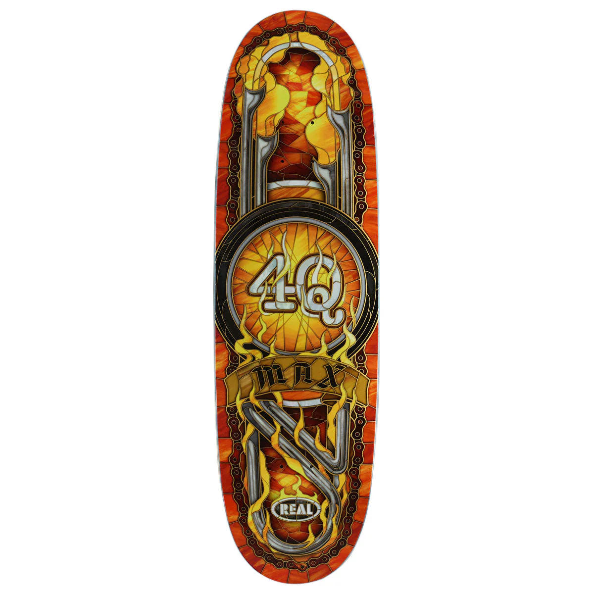 Real Max Schaff 4Q Cathedral Skateboard Deck - 9.10"