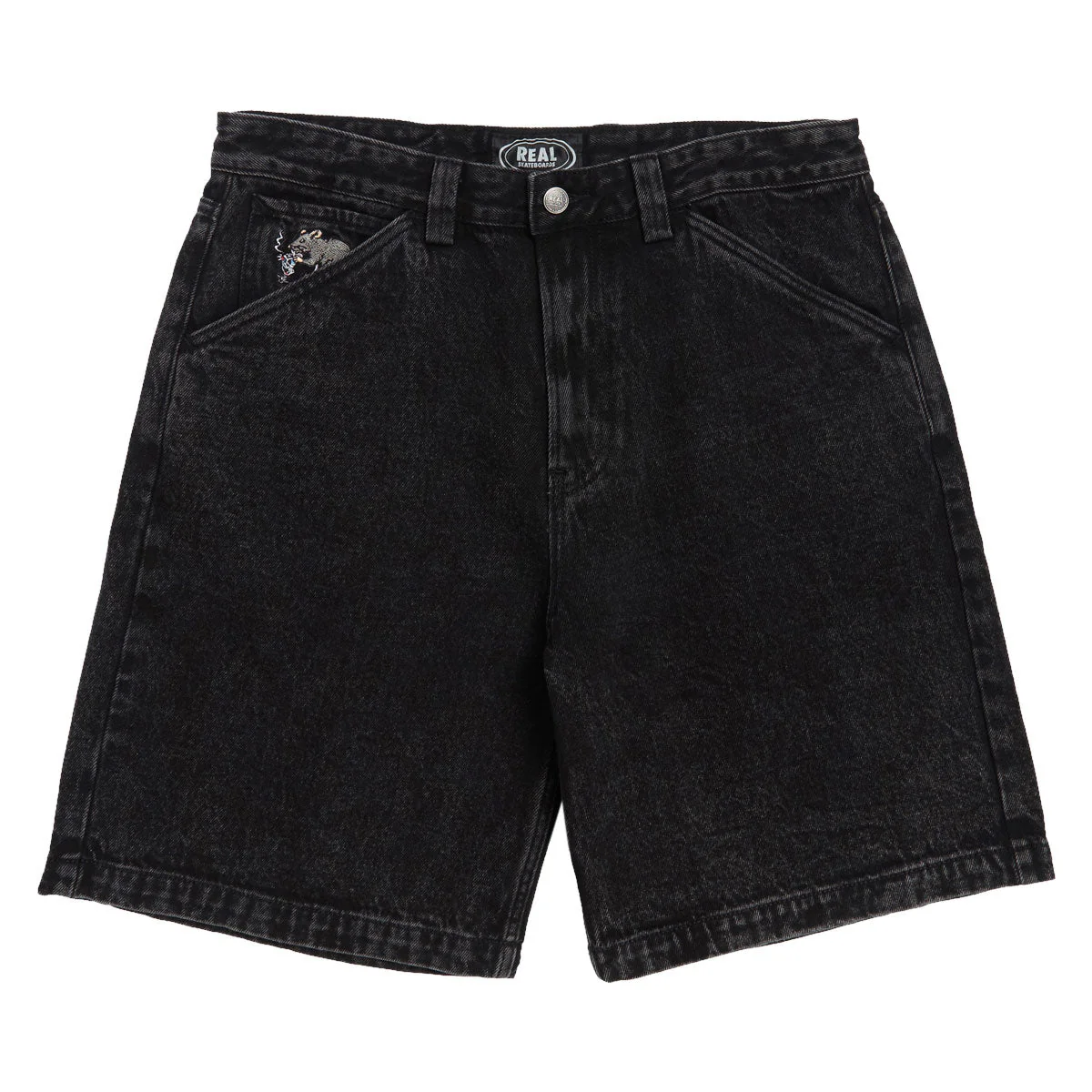 Real Street Cleaner Denim Shorts - Black Stone/Acid Wash