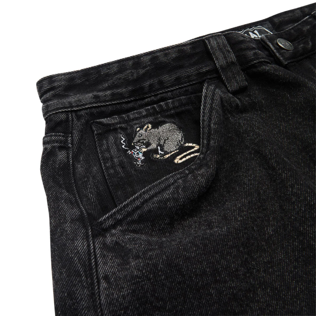 Real Street Cleaner Denim Shorts - Black Stone/Acid Wash - Image 4