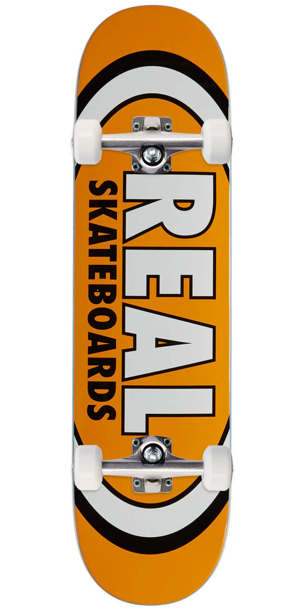 Real Team Classic Oval Skateboard Complete - Orange - 7.50"