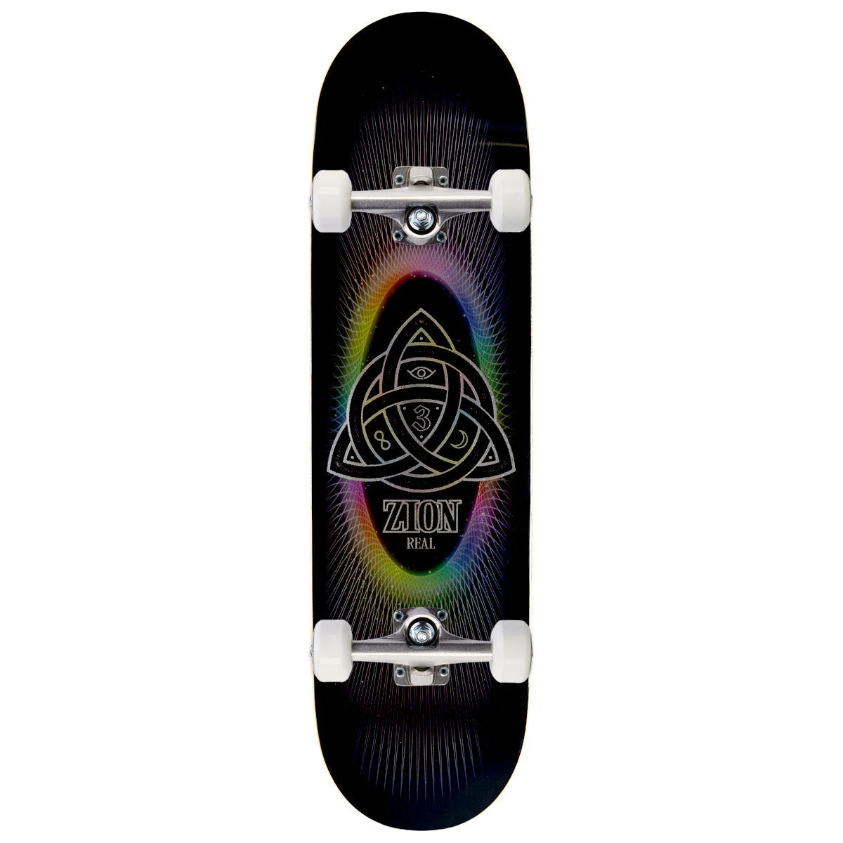 Real Zion Power Of Threes Easy Rider Skateboard Complete - Black - 8.50"