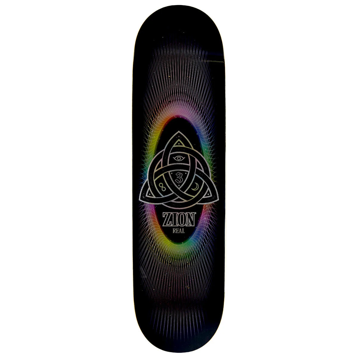 Real Zion Power Of Threes Easy Rider Skateboard Deck - Black - 8.50"