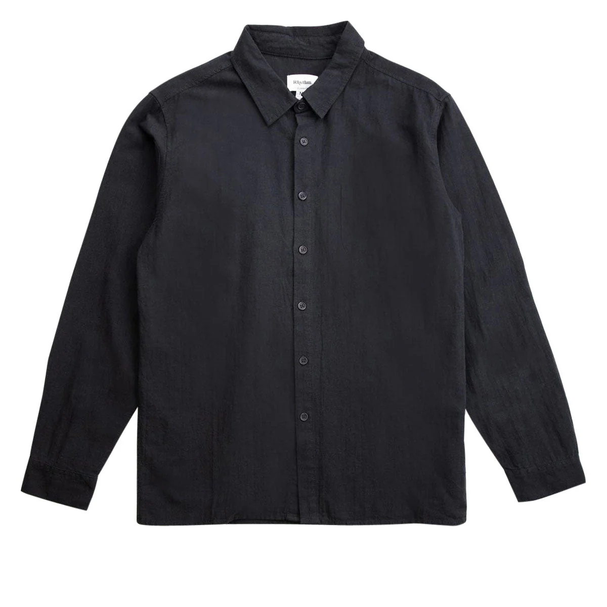 Rhythm Classic Linen Long Sleeve Shirt - Vintage Black II - Image 4