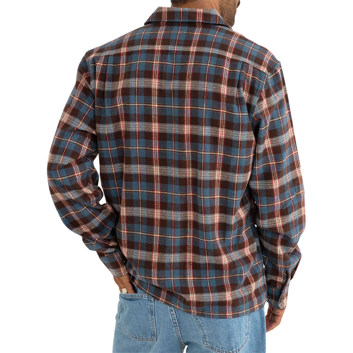 Rhythm Kern Long Sleeve Flannel Shirt - Chocolate - Image 3