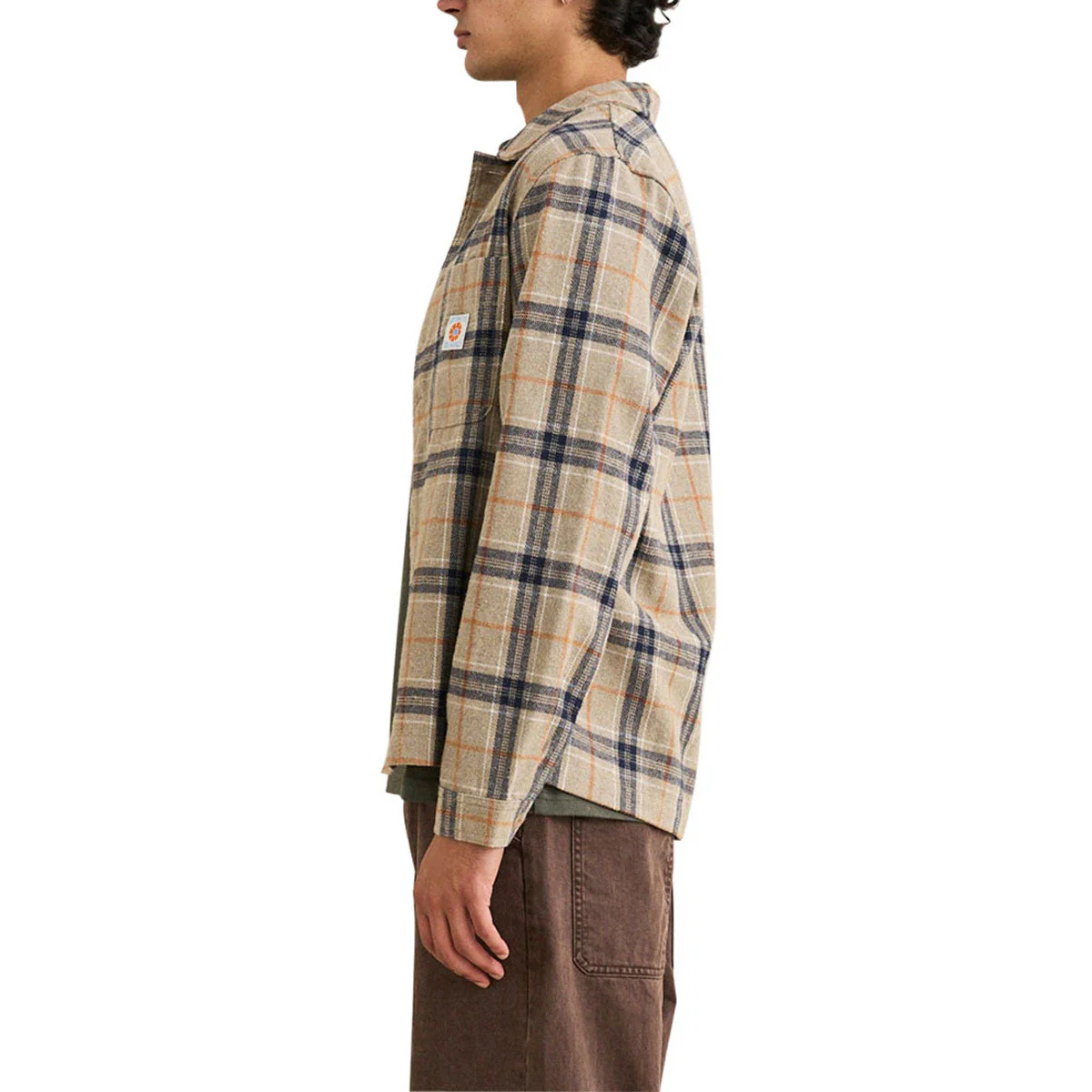 Rhythm Oscar Check Long Sleeve Shirt - Stone - Image 3