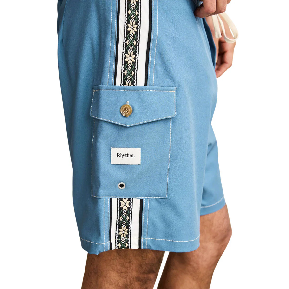 Rhythm Panel Stripe Boardshorts - Mineral Blue - Image 4