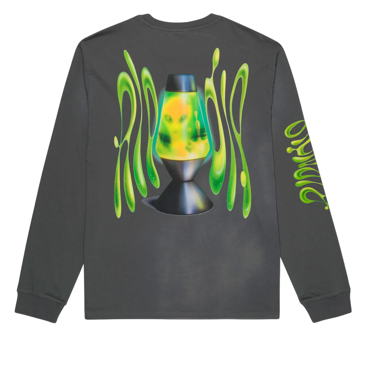 RIPNDIP Lava Lamp Long Sleeve T-Shirt - Charcoal Vintage Wash