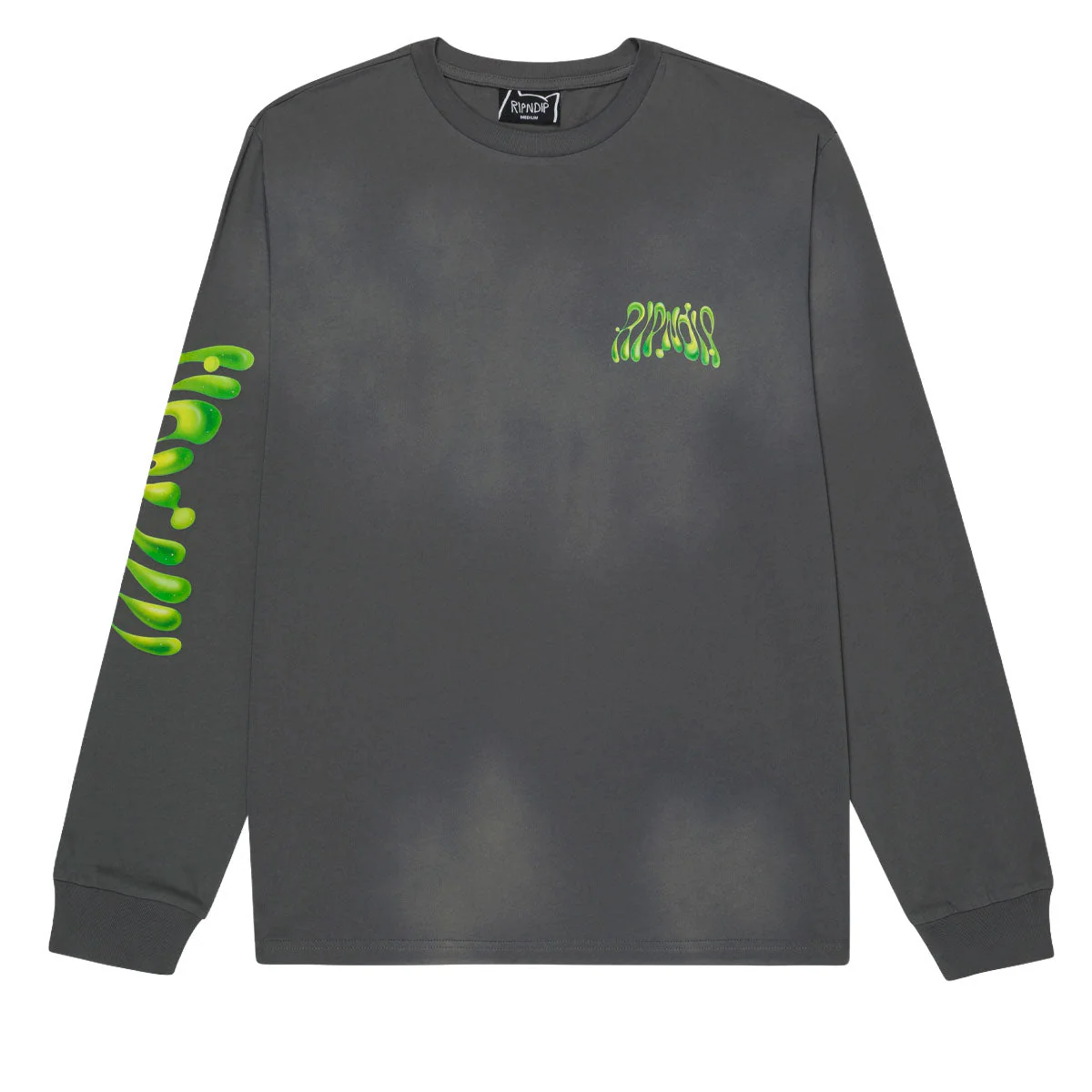 RIPNDIP Lava Lamp Long Sleeve T-Shirt - Charcoal Vintage Wash - Image 2