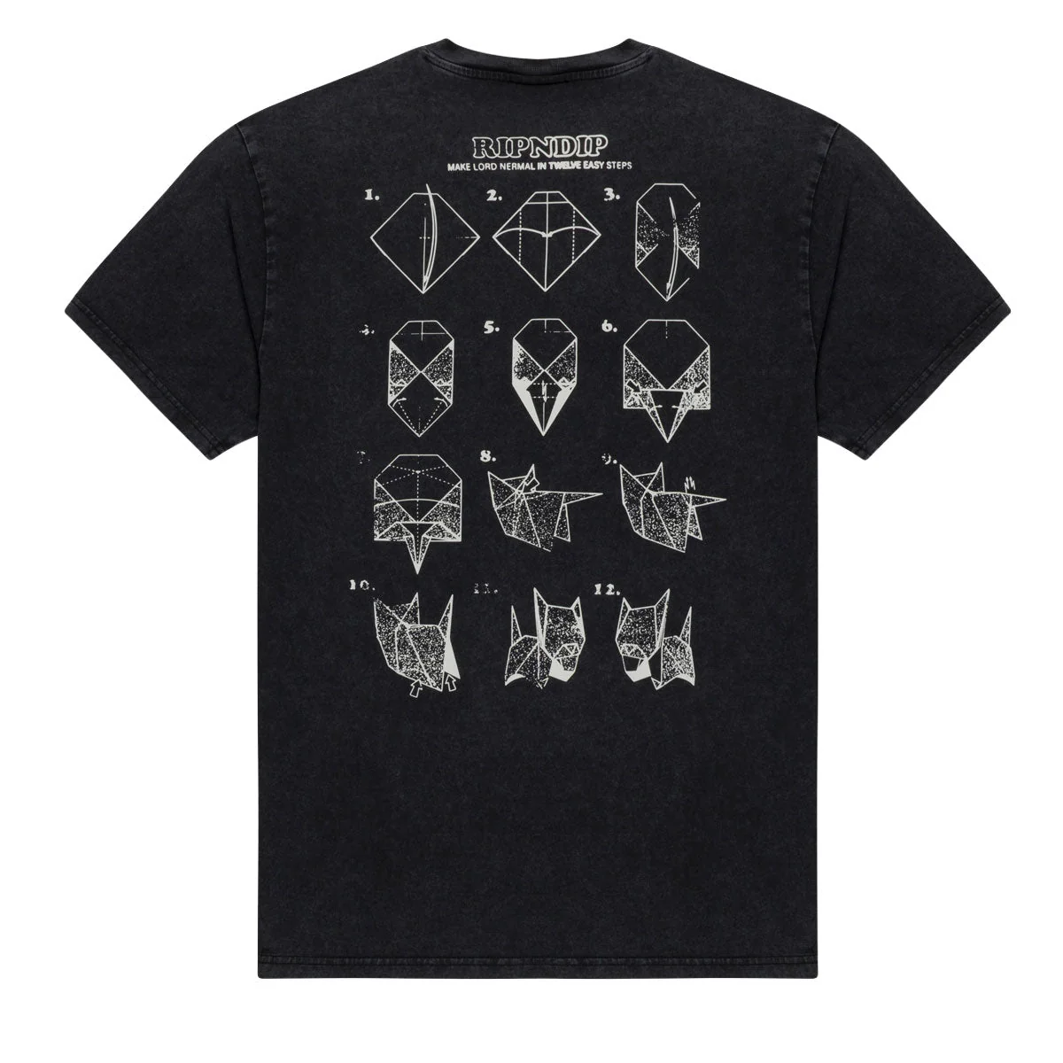 RIPNDIP Origami T-Shirt - Black Vintage Wash - Image 2
