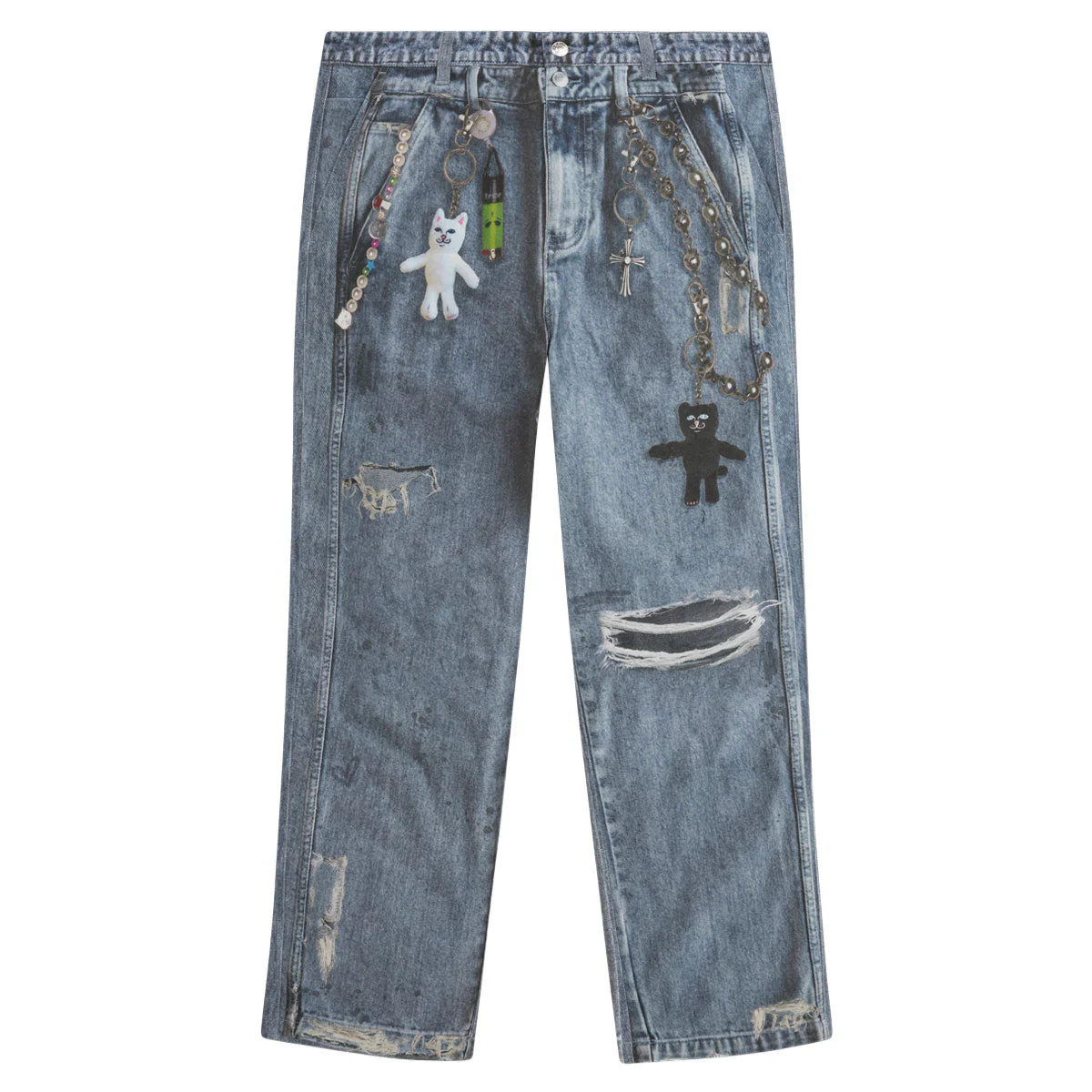RIPNDIP Real Wide Leg Denim Jeans - Light Wash