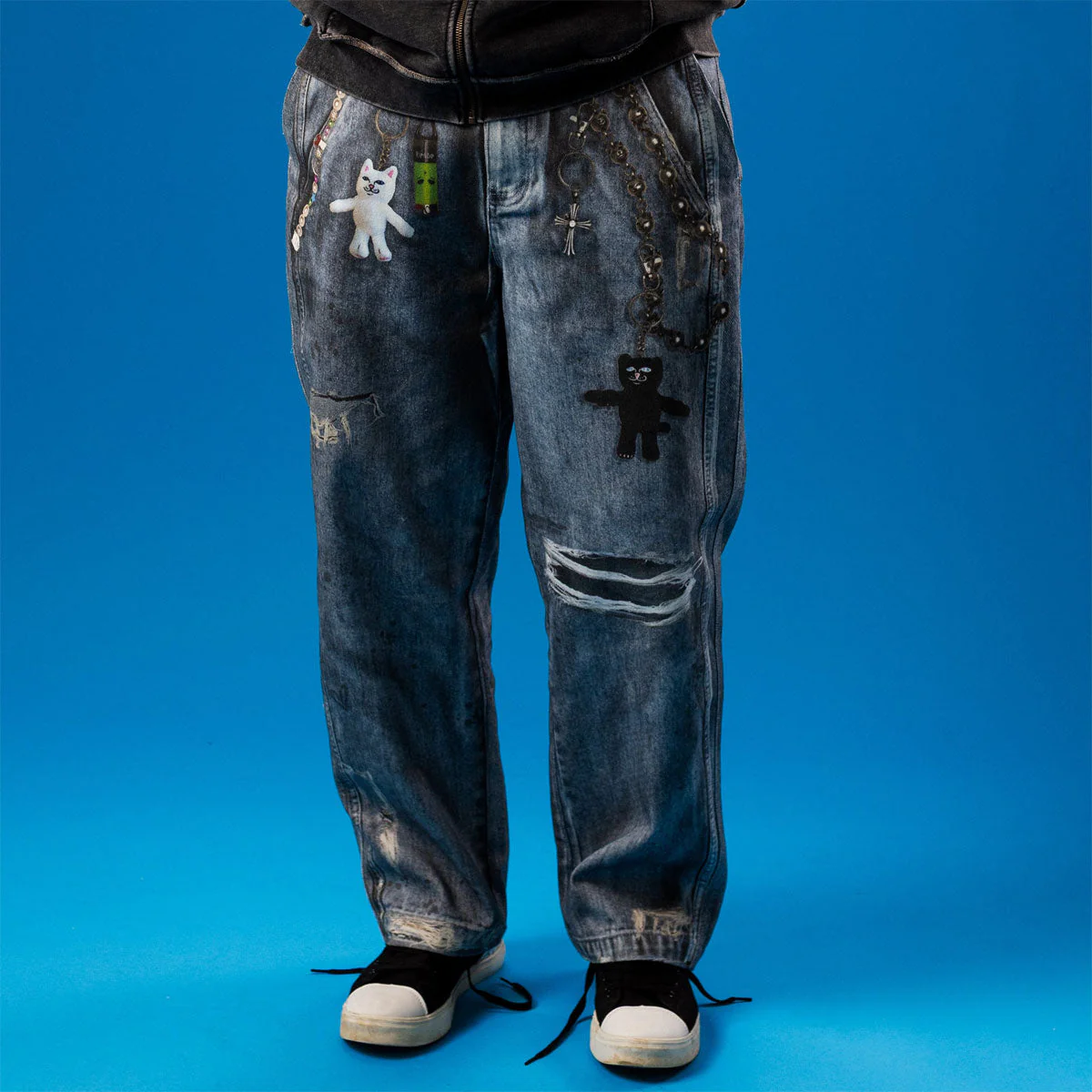 RIPNDIP Real Wide Leg Denim Jeans - Light Wash - Image 3