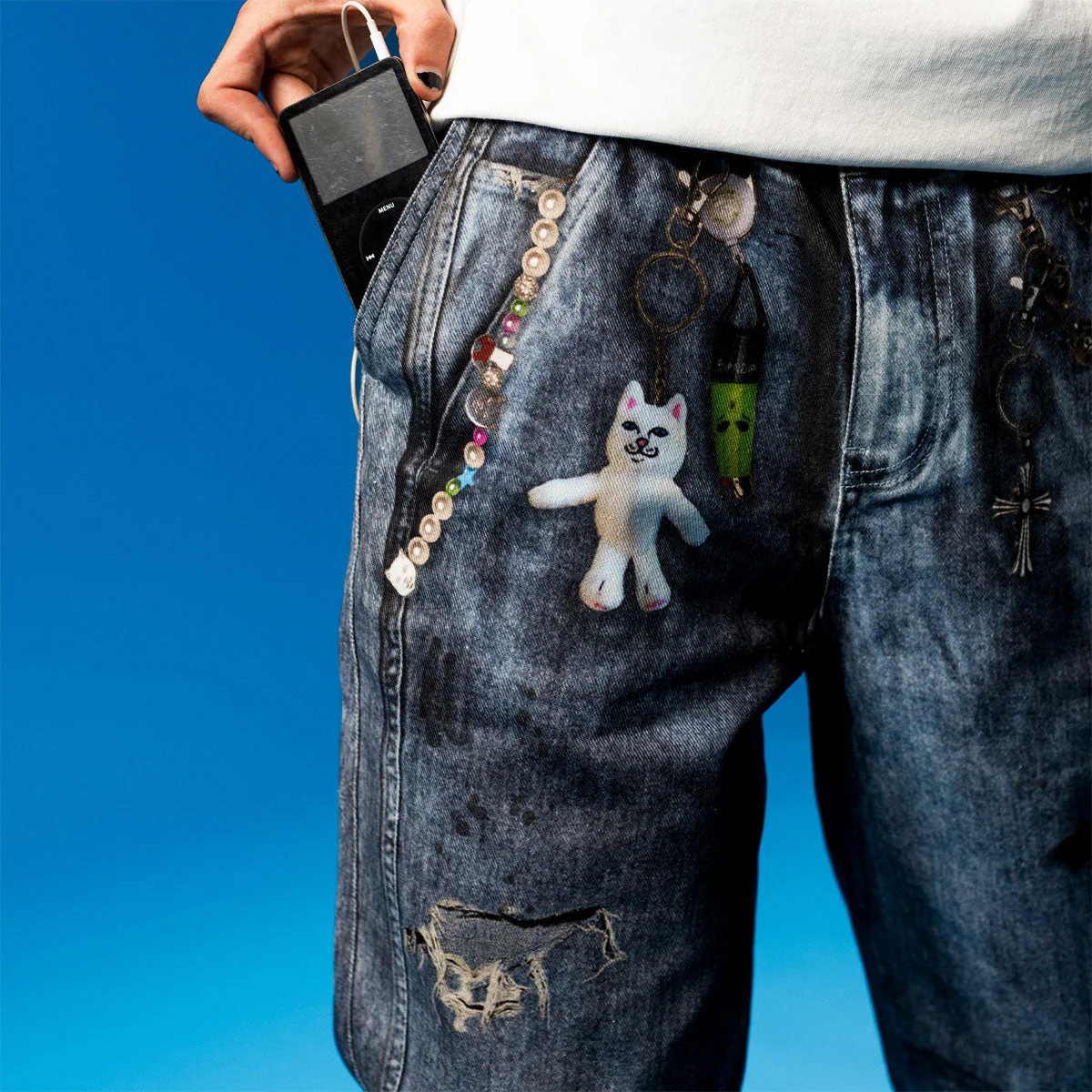 RIPNDIP Real Wide Leg Denim Jeans - Light Wash - Image 5