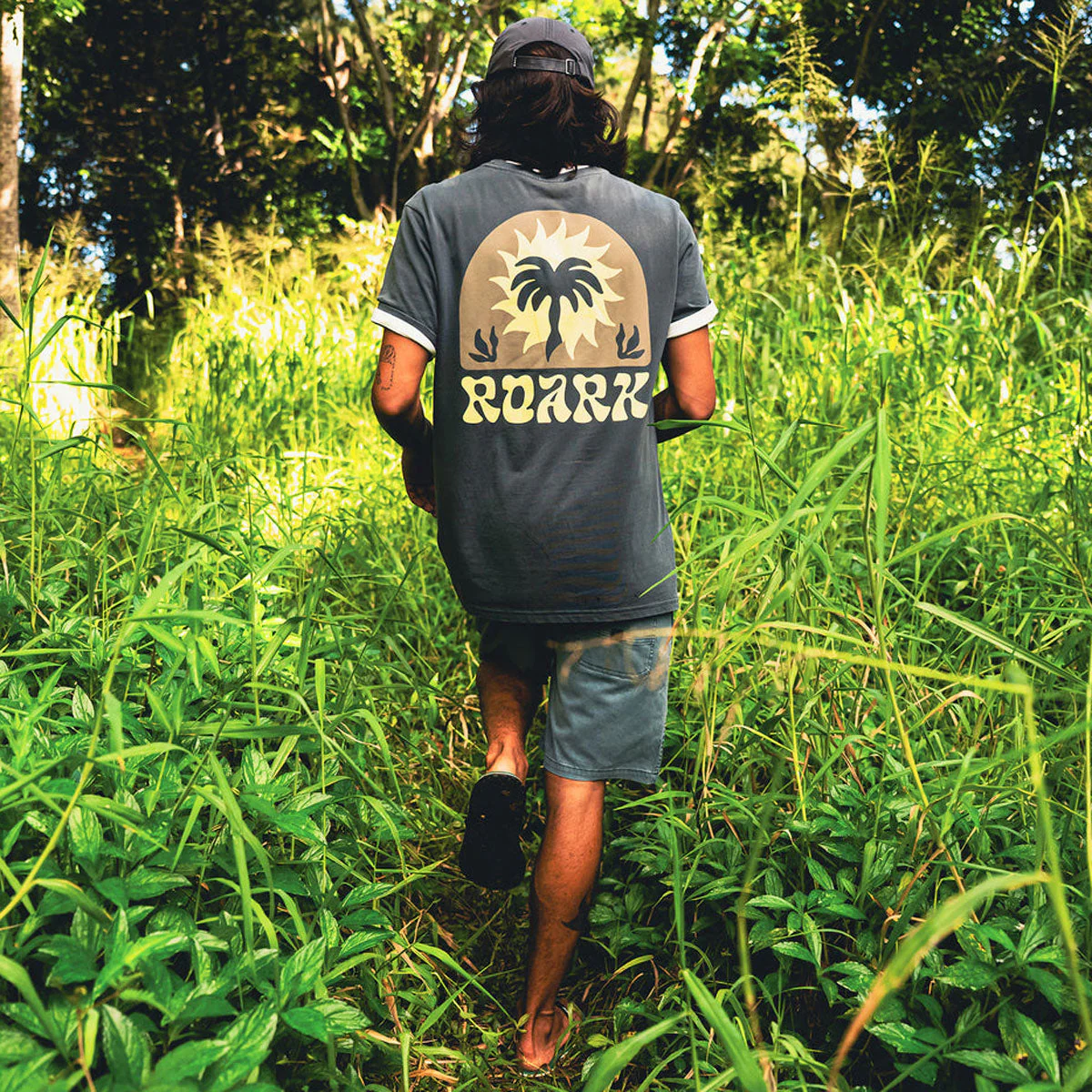 Roark Palm T-Shirt - Charcoal - Image 5