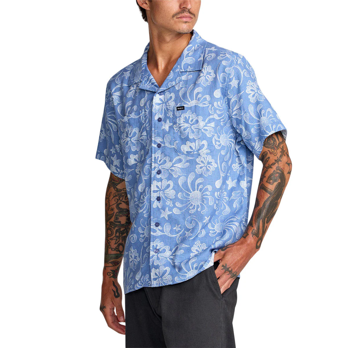 RVCA Alvarez Aloha Shirt - Light Blue - Image 4