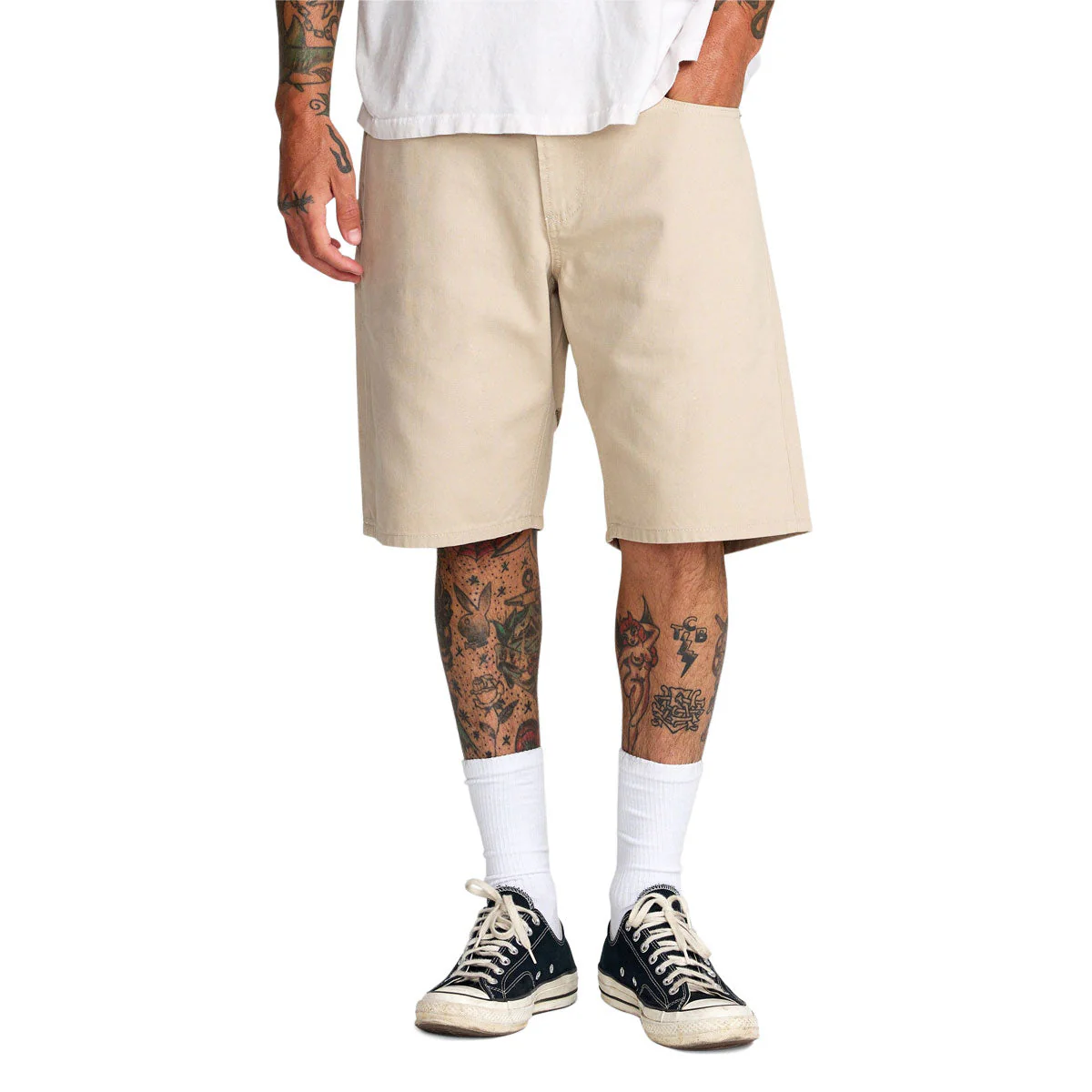 RVCA Dayshift 5 Pocket 21 Shorts - Light Khaki - Image 2