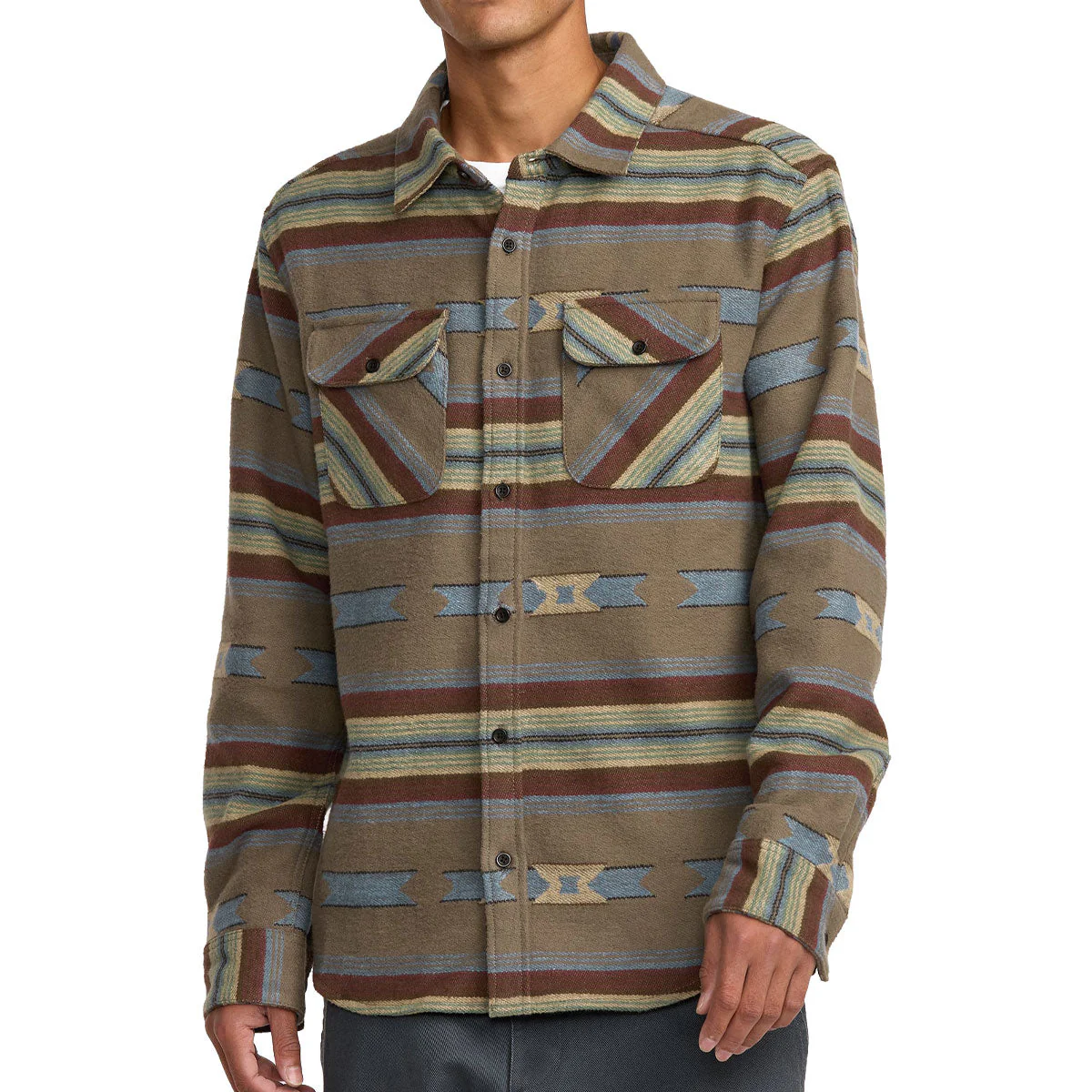 RVCA Dayshift Blanket Flannel Shirt - Mushroom