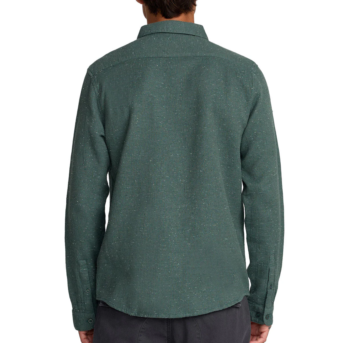 RVCA Dayshift Flannel Long Sleeve Shirt - Balsam Green - Image 2