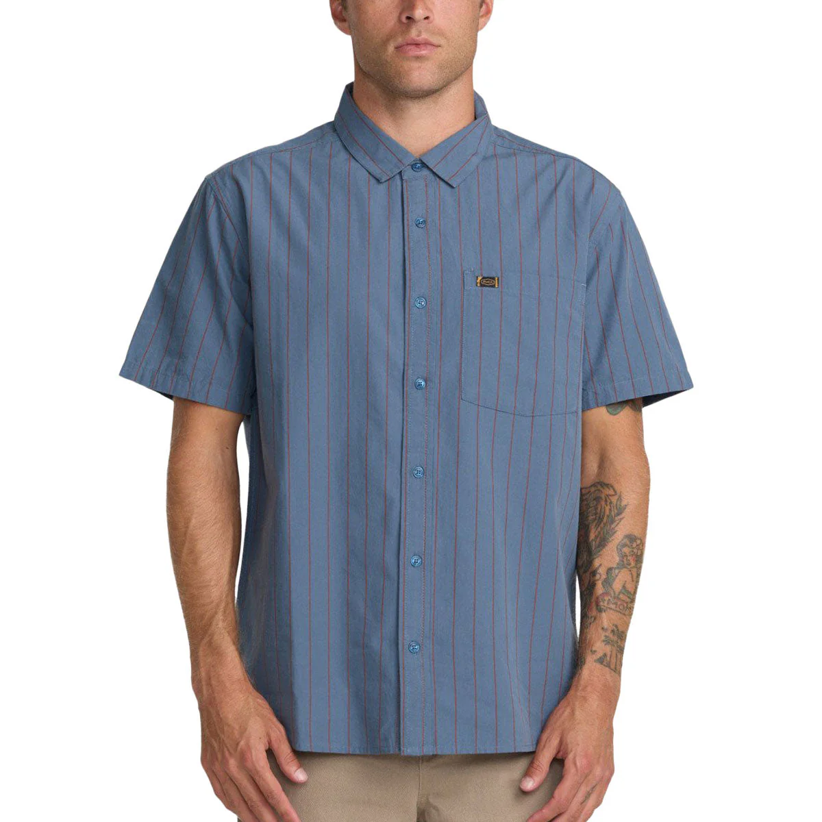 RVCA Dayshift Workwear Stripe Shirt - Vintage Navy