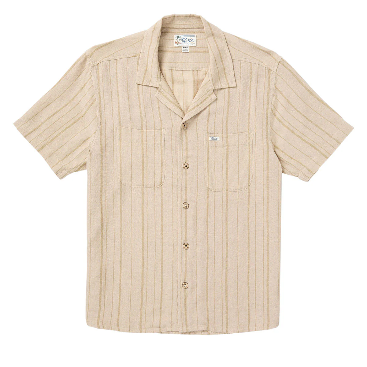 RVCA Exotica Stripe Shirt - Light Khaki - Image 5