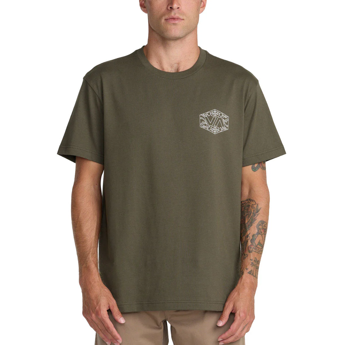 RVCA Hex Filigre T-Shirt - Fatigue - Image 3