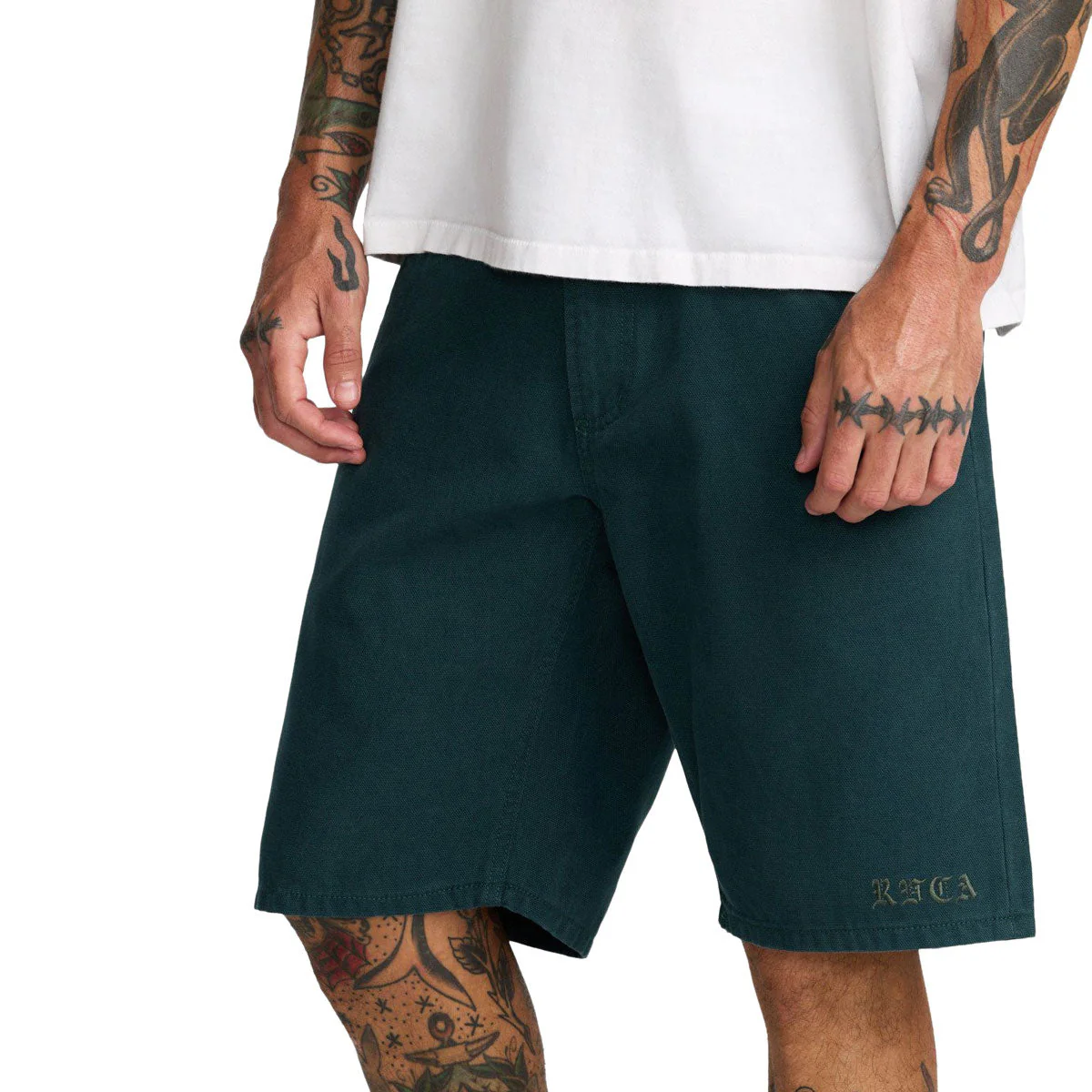 RVCA Kaleb 5 Pocket 21 Shorts - Hunter Green - Image 4